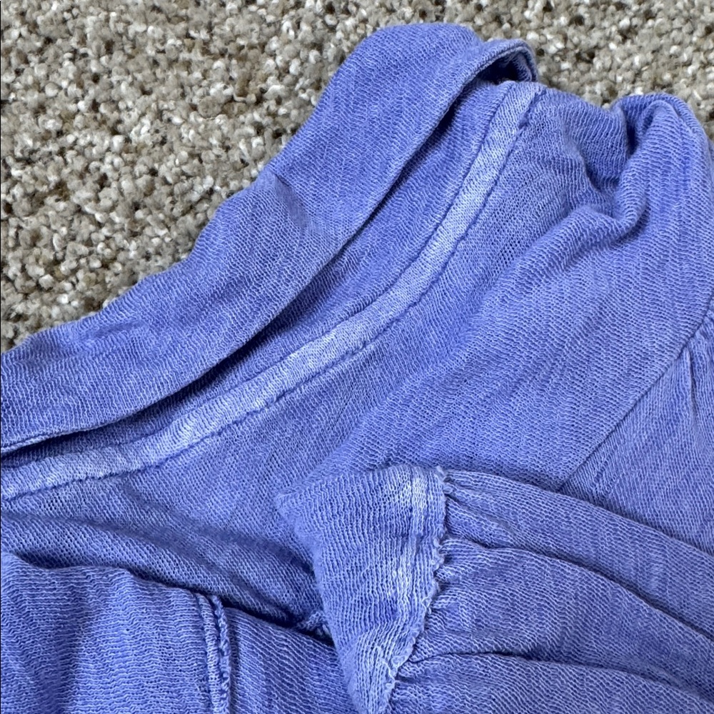 We The Free Rush Hour Linen Blend Periwinkle Long Sleeve Top - Picture 16 of 17